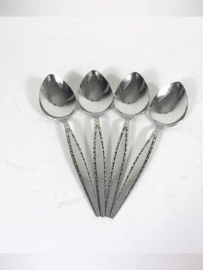 1960’s Venetia Oval Soup Spoon Mid Century Modern 4 Stainless Steel Oneida
